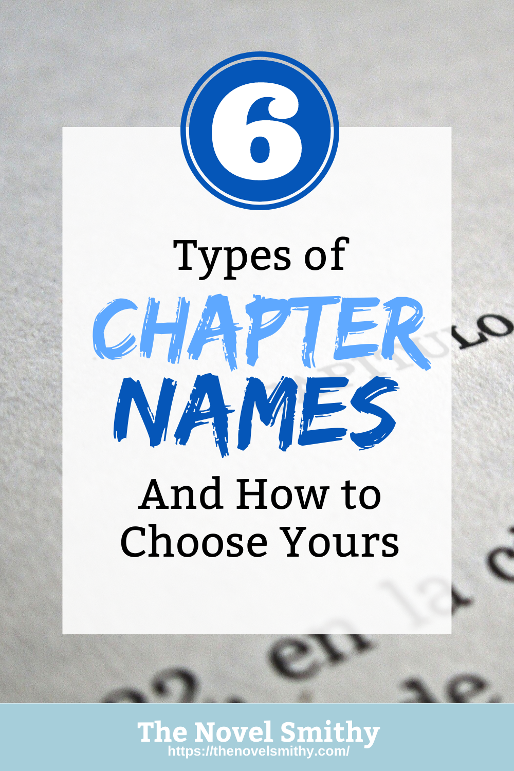 6 Ways to Name Your Novel's Chapters - The Novel Smithy