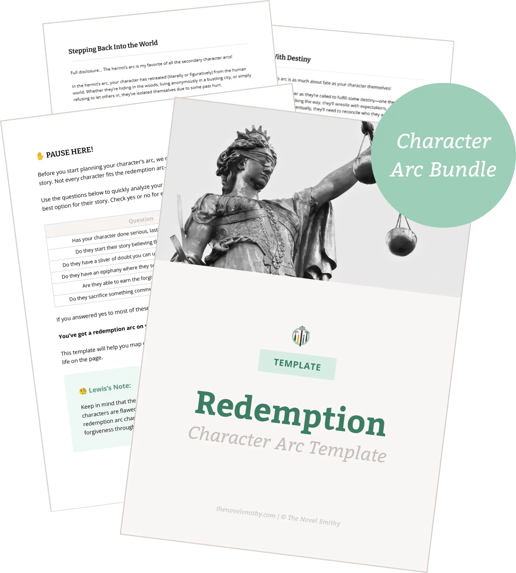 Character Arc Template Bundle, workbooks for developing compelling characters
