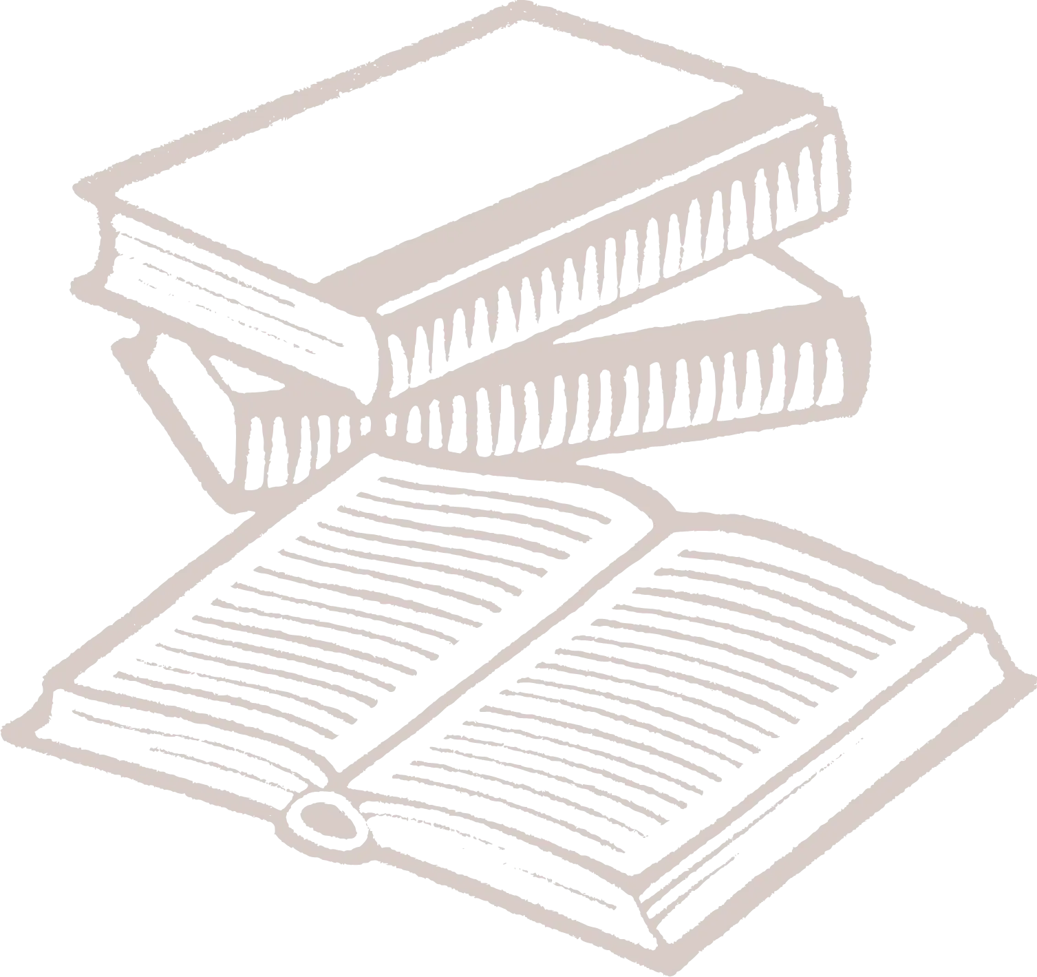 Drawing of a pile of books